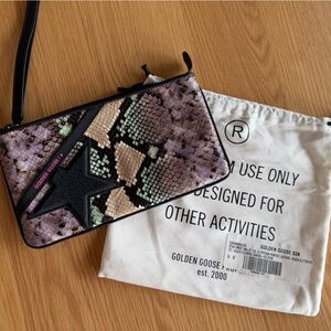 Golden Goose Multicolor Snake Print Clutch
